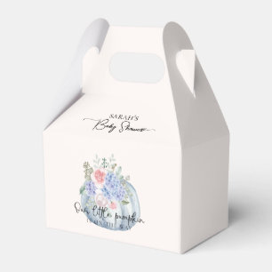 Elegant Hydrangea Flower Pumpkin Fall Baby Shower Favor Boxes