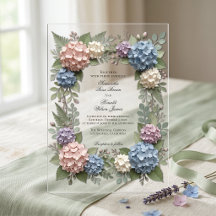 Elegant Hydrangea Flowers 3d style Acrylic Wedding