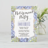 Elegant Hydrangea Flowers Retirement Party Invitation | Zazzle