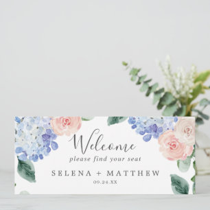 Elegant Hydrangea Hanging Seating Chart Header
