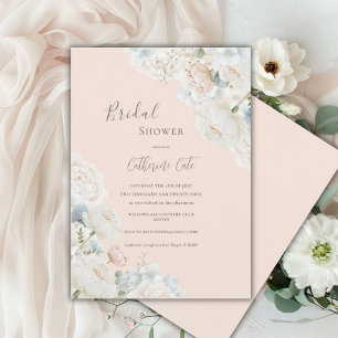 Elegant Hydrangea Peonies Bridal Shower  Invitation