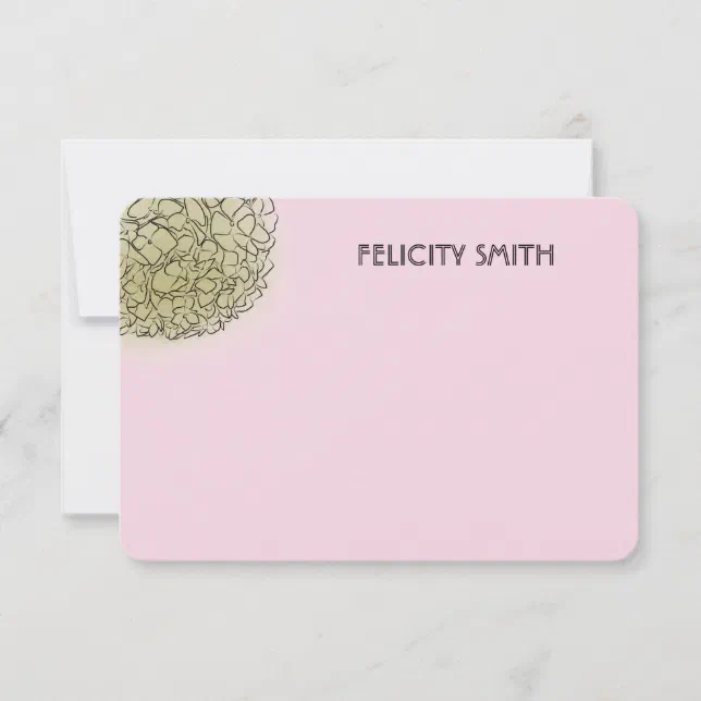 Elegant Hydrangea Personalized Stationery Pink Note Card | Zazzle