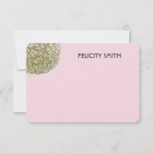 Elegant Hydrangea Personalized Stationery Pink Note Card
