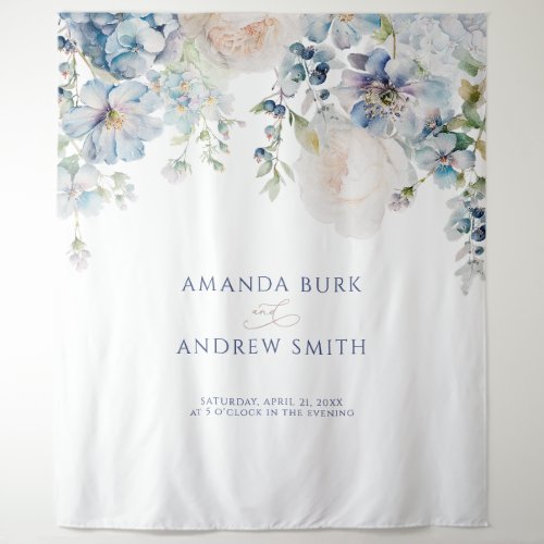 Elegant Hydrangea  Rose Wedding Tapestry