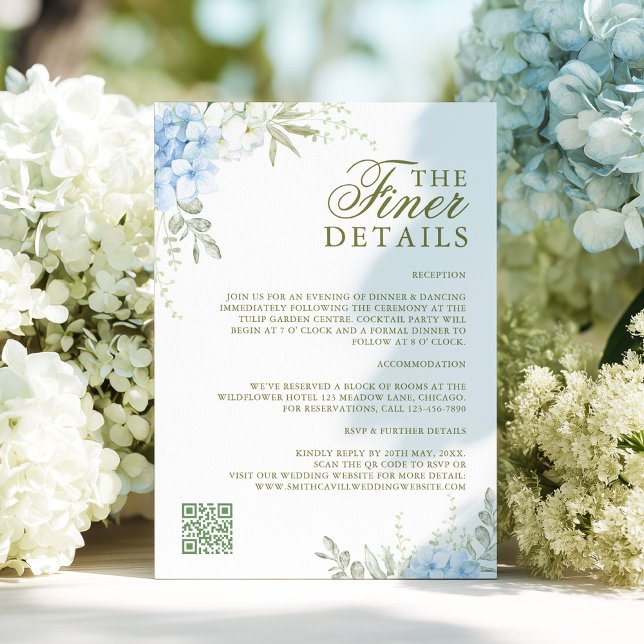 Elegant Hydrangea Wedding Details Enclosure Card (Creator Uploaded)