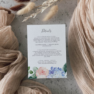Elegant Hydrangea Wedding Details Enclosure Card