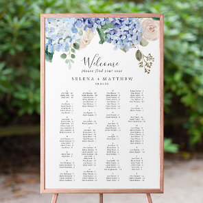 Elegant Hydrangea Wedding Seating Chart Poster