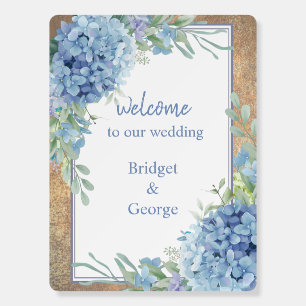 Elegant Hydrangea Wedding Typography welcome Foam Board