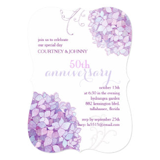Elegant Hydrangeas 50th Wedding Anniversary Party Card