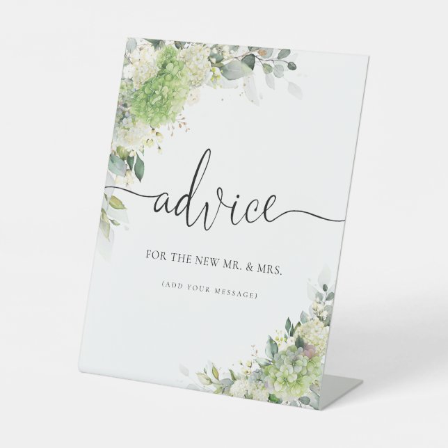 Elegant Hydrangeas Advice Sign (Front)
