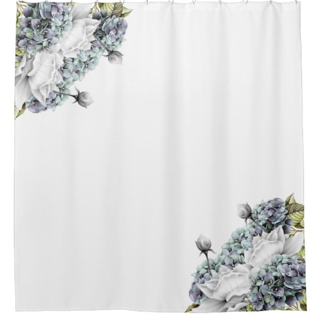 Elegant Hydrangeas Bathroom Shower Curtain (Front)
