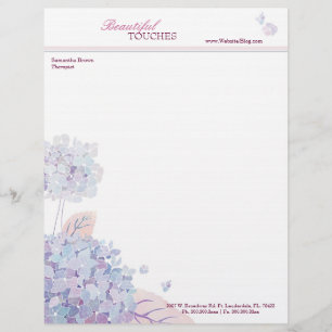 Elegant Hydrangeas Esthetician Business Letterhead