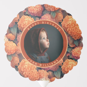 Elegant Hydrangeas Photo Balloon For Birthday Joy