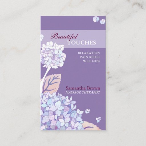 Customizable Hydrangeas Spa &amp; Salon Business Cards