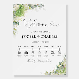 Elegant Hydrangeas Wedding Day Icons Timeline  Foam Board
