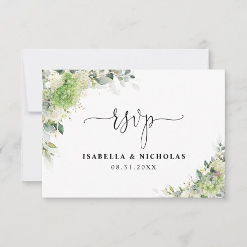 Elegant Hydrangeas Wedding RSVP Card