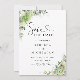 Elegant Hydrangeas Wedding Save The Date Invitation