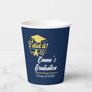 ELegant I did it Success Graduation Party Paper Cups
