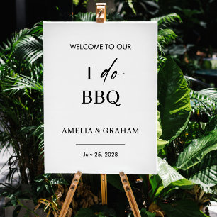 Elegant I Do BBQ Engagement Party Welcome Sign