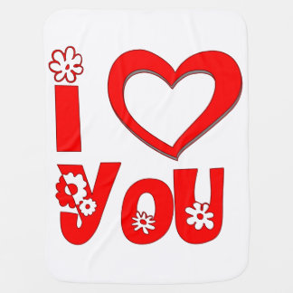 Elegant I Love You | Minimalist Red Baby Blanket
