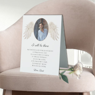 Elegant I Will Be There Photo Save a Seat Memorial Table Tent