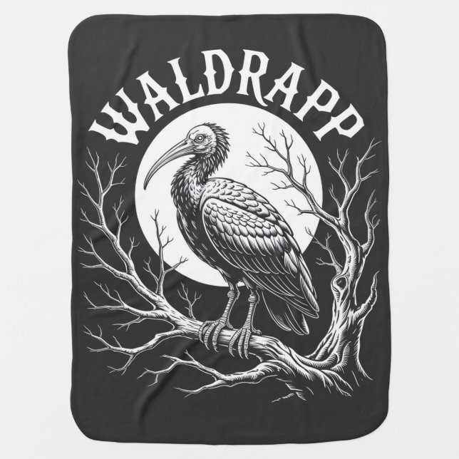 Elegant Ibis – Monochrome Wildlife - endangered  Baby Blanket (Front)