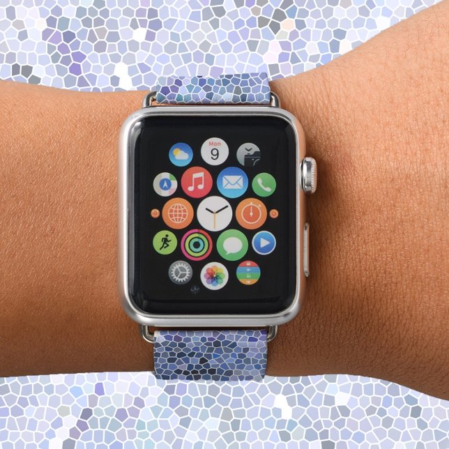 Elegant ice blue mosaic, modern apple watch band (Creator Uploaded)