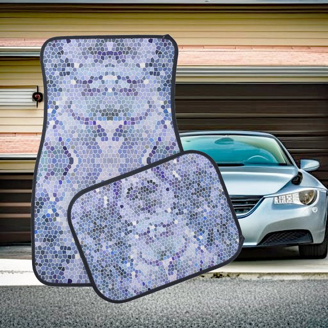 Elegant ice blue mosaic, modern car floor mat (Creator Uploaded)