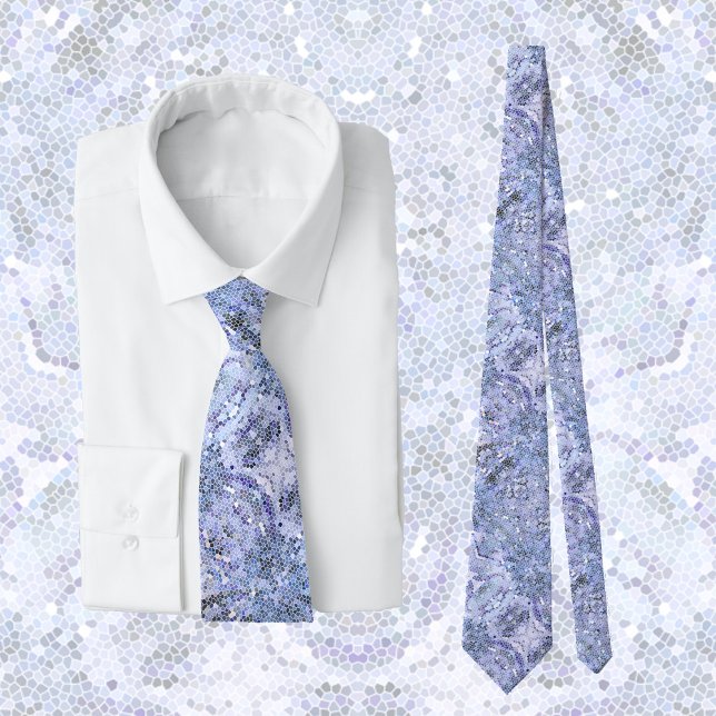 Elegant ice blue mosaic, modern neck tie (Creator Uploaded)