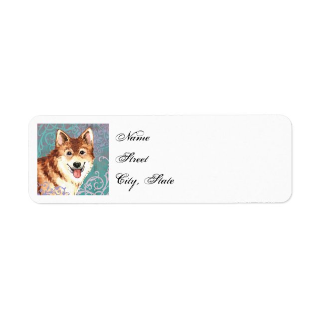 Elegant Icelandic Sheepdog Label (Front)