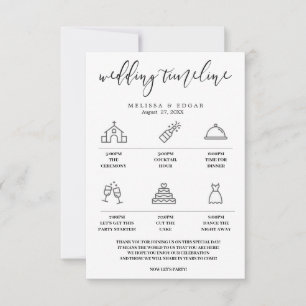Elegant Icon Wedding Invitation Itinerary & Recept