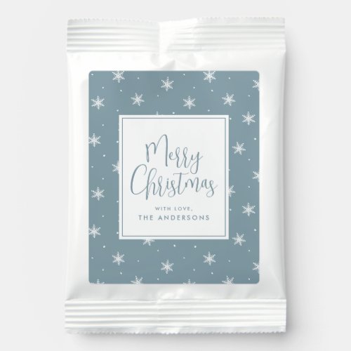 Elegant Icy Blue and White Snowflakes Hot Chocolate Drink Mix