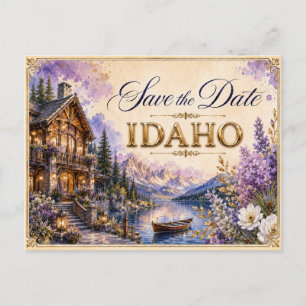 Elegant Idaho Save the Date Wedding Invitation Postcard