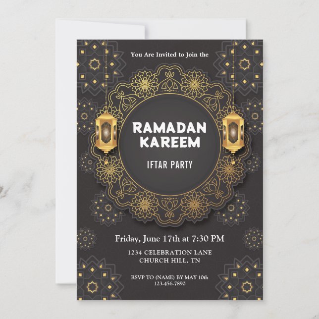 Elegant iftar invitation (Front)