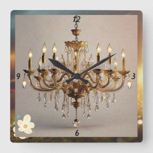 "Elegant Illuminations" Square Wall Clock