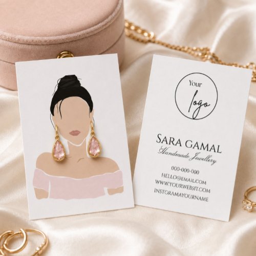 Elegant Illustrated Woman Earring Display Business