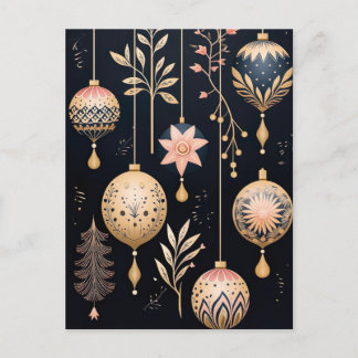 Elegant illustration of Christmas tree bullets Postcard