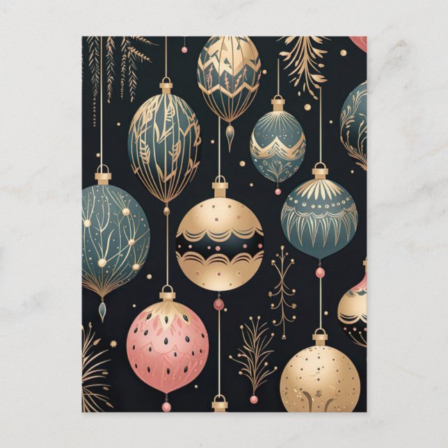 Elegant illustration of Christmas tree bullets Postcard (Front)