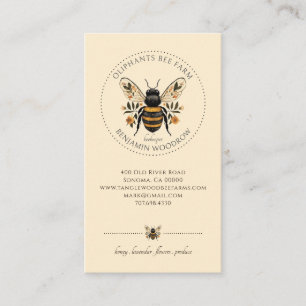 Elegant Ilustrated Beekeeper Apiary  Business Card