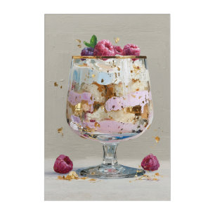 Elegant Impasto Raspberry Dessert Acrylic Print