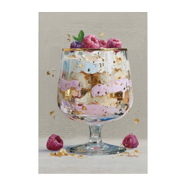 Elegant Impasto Raspberry Dessert  Acrylic Print (Front)
