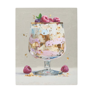 Elegant Impasto Raspberry Dessert Metal Print