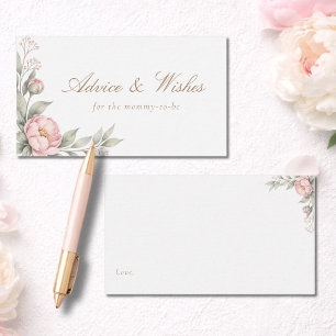 Elegant In Bloom Advice & Wishes Mommy To Be Enclosure Card