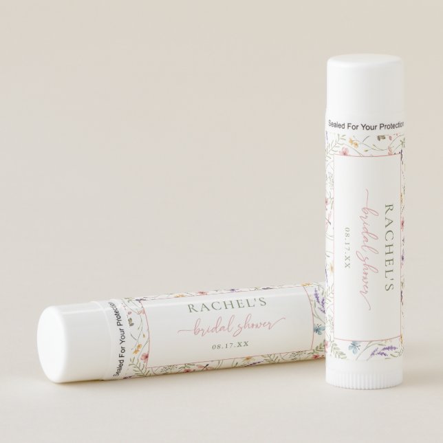 Elegant In Bloom Wildflower Bridal Shower Favors Lip Balm (Front)