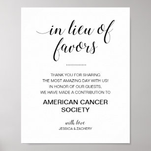 In Lieu Of Favors Posters Prints Zazzle