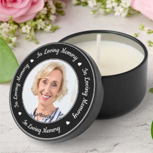 Elegant In Loving Memory Custom Photo Memorial Mini Candle Favors
