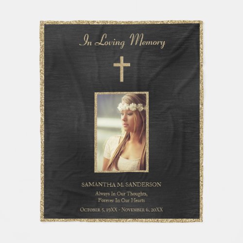 Elegant In Loving Memory Forever in Our Hearts Fleece Blanket