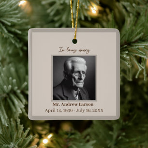 Elegant In Loving Memory Funeral Memorial   Ceramic Ornament