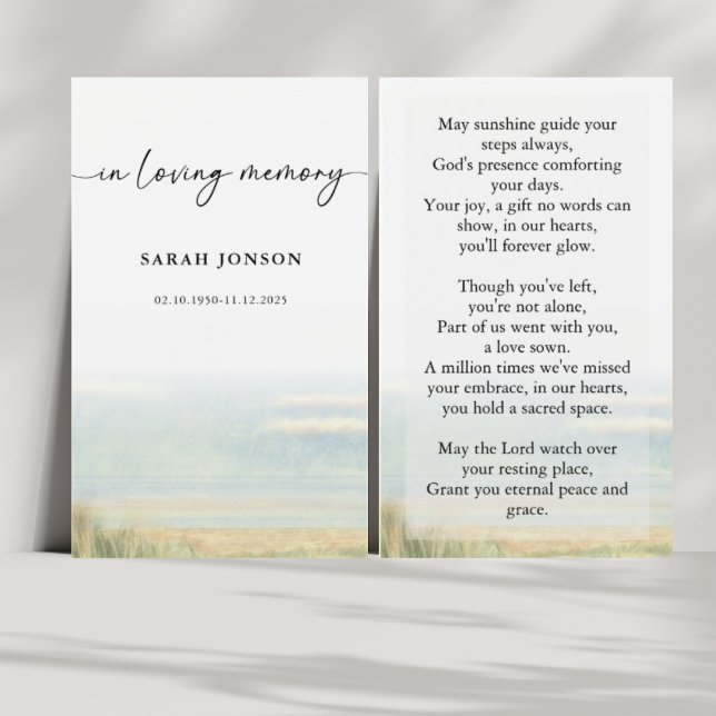 Elegant In Loving Memory Funeral Memorial Prayer  (Creator Uploaded)