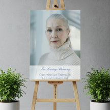 Elegant In loving Memory Funeral Photo Sign